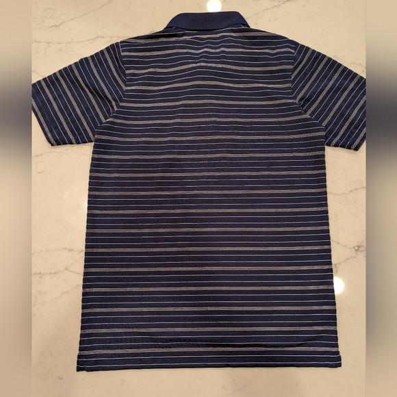 PRO Edge University of Michigan Blue Striped Short Sleeve Golf Polo - Picture 4 of 6